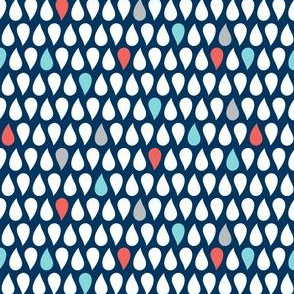 Sea Spray - Geometric Navy Blue