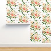  10.5" Floral Peach Delight - Large Print