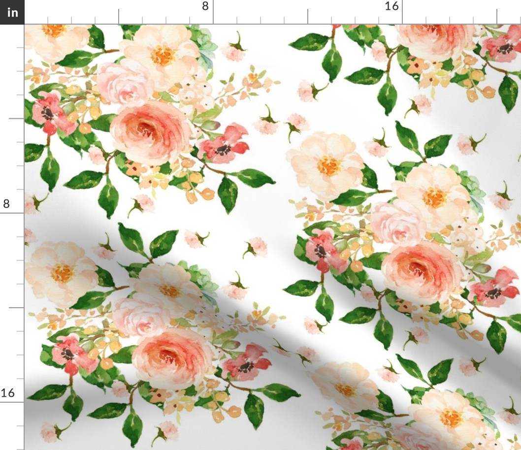 10.5" Floral Peach Delight - Large Print