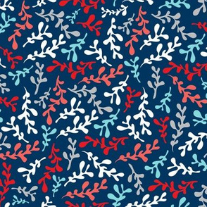 Seabed - Nautical Geometric Kelp Navy Blue