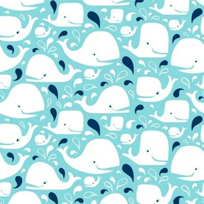 Whale Of A Time - Nautical Aqua Blue