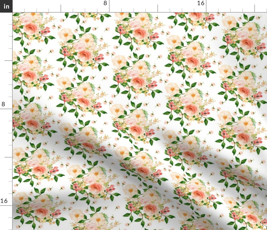 4" Floral Peach Delight - Small Print