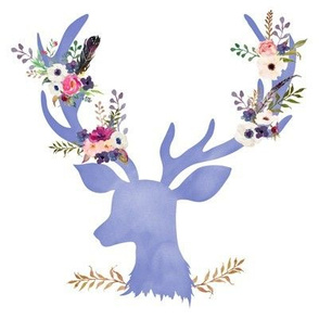 8" Purple Floral Deer