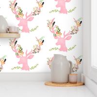 Pink Floral Deer