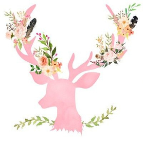 Pink Floral Deer