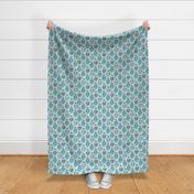 Penguins with Sweater Geometric  and Triangles in Aqua Blue