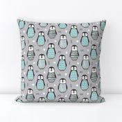 Penguins with Sweater Geometric  and Triangles Grey