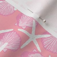 Scallop Shells & Starfish in Pink, Coral, and White