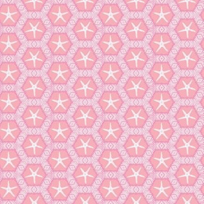 Little Starfish in Pink Tones Geometric Pattern
