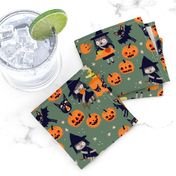 witch fabric green