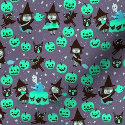 witch fabric purple