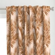 Copper Glitter Palm Leaves / Peach / Extra Large Scale