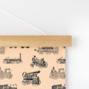 Antique Steam Engines on Peach // Small