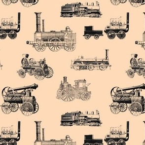 Antique Steam Engines on Peach // Small