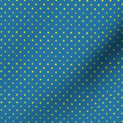 Simple Hand-Drawn Painted Small Dots in Yellow on Dark Background, Small Scale