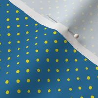 Simple Hand-Drawn Painted Small Dots in Yellow on Dark Background, Small Scale