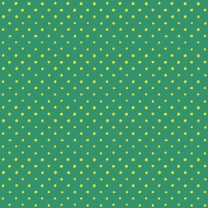 Simple Hand-Drawn Painted Small Dots in Yellow on Dark Green Background, Small Scale