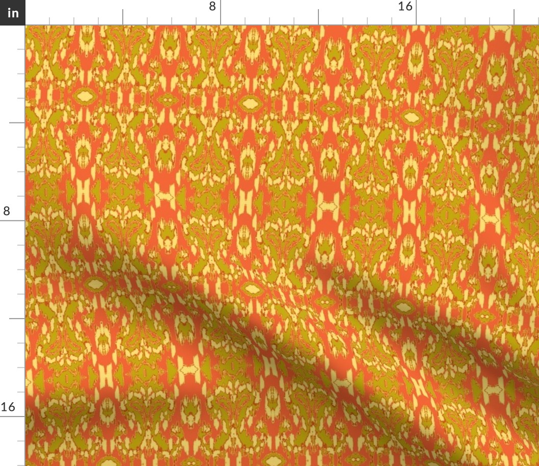 Flame Ikat/Orange/Khaki/Yellow