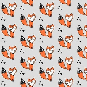 fox geometric triangles baby nursery trendy kids grey baby boy gender neutral fox