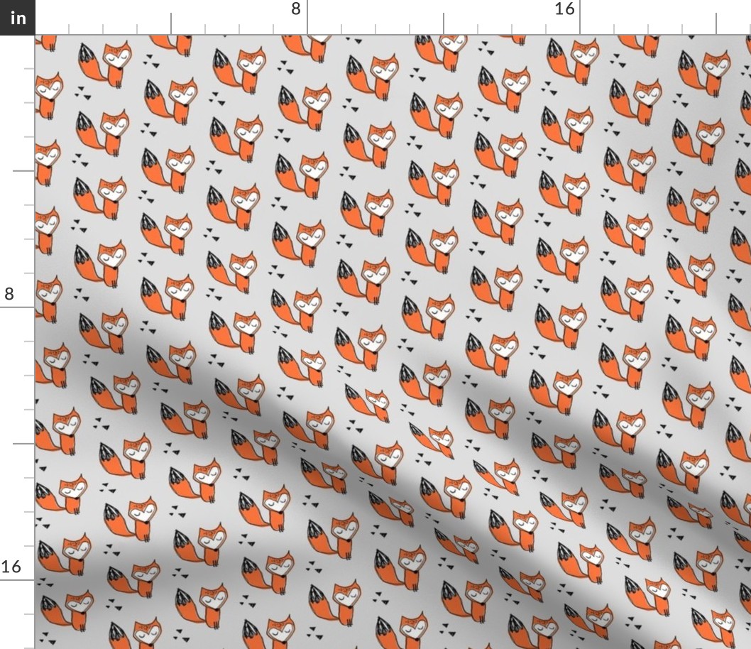 fox geometric triangles baby nursery trendy kids grey baby boy gender neutral fox