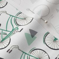 Bike Ride - Watercolor Aqua & Grey