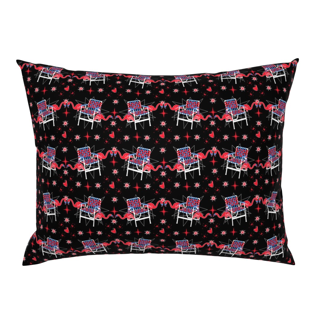 Patriotic Flamingos-Black