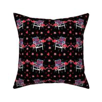 Patriotic Flamingos-Black