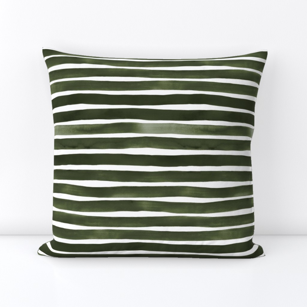 Watercolor Stripes M+M Forest by Friztin