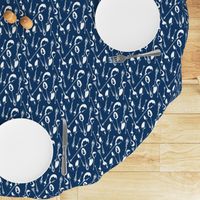 Antique Spoons on Navy Blue // Small 