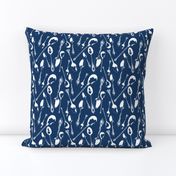 Antique Spoons on Navy Blue // Small 