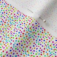 Rainbow Sprinkles on Snowy White - Micro Print