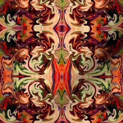 BNS7 - Marbled Mystery Tapestry in Rust - Brown - Orange - Green