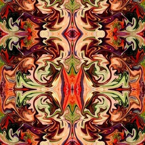 BNS7 - Marbled Mystery Tapestry in Rust - Brown - Orange - Green