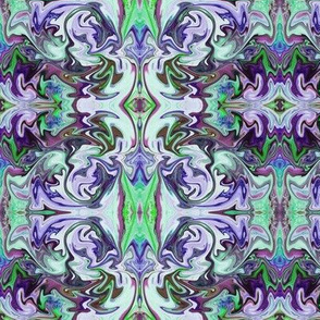 BNS6 - Marbled Mystery Tapestry in Blue - Green - Purple - Lavender - large scale