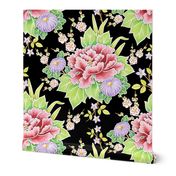 Kimono Bouquet Chintz Black