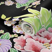 Kimono Bouquet Chintz Black