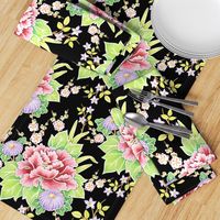 Kimono Bouquet Chintz Black