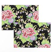 Kimono Bouquet Chintz Black