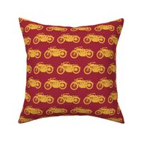 Antique Motorcycles - Red & Gold
