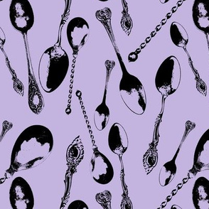 Antique Spoons on Lavender // Large