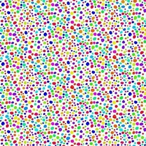 Rainbow Confetti on Snowy White - Tiny Dots