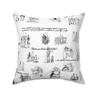 Pride and Prejudice Toile Black