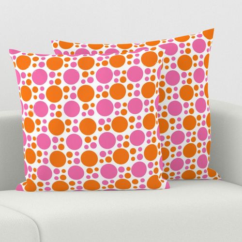  Hot Pink Orange Coral Polka Dot Circle Geometric Design 