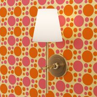  Hot Pink Orange Coral Polka Dot Circle Geometric Design 