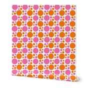  Hot Pink Orange Coral Polka Dot Circle Geometric Design 