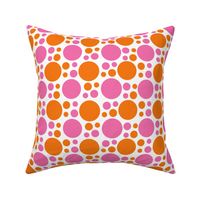  Hot Pink Orange Coral Polka Dot Circle Geometric Design 
