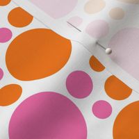  Hot Pink Orange Coral Polka Dot Circle Geometric Design 