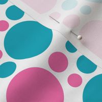  Hot Pink Turquoise Teal Blue Polka Dot Circle Geometric Design 