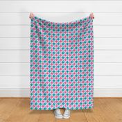  Hot Pink Turquoise Teal Blue Polka Dot Circle Geometric Design 