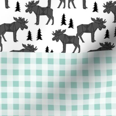 moose quilt // crib bedding baby cheater quilt wholecloth mint grey charcoal kids baby baby boy canada cute animals